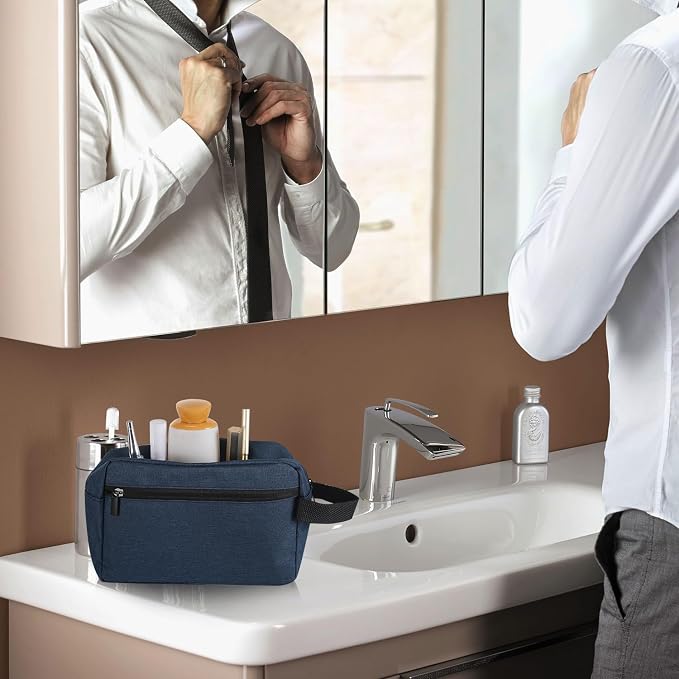 Icramsy Travel Toiletry bag Toiletry bag for women men Hanging Cosmetic bag Travel accessories for Women Men (Navy blue) - Image 6