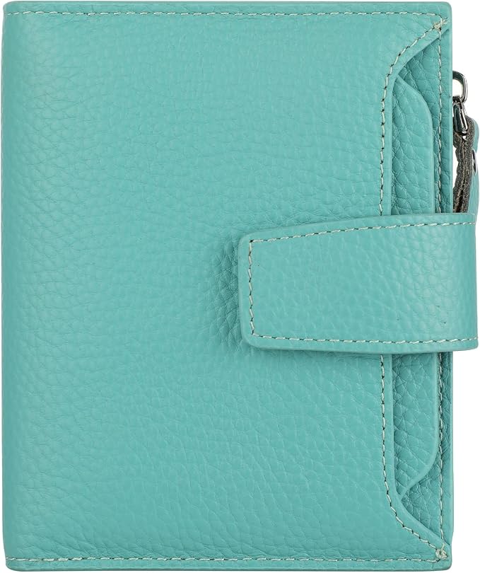 Small Compact Women Wallet RFID Blocking Genuine Leather Bifold Purse with ID Windows by Lavemi