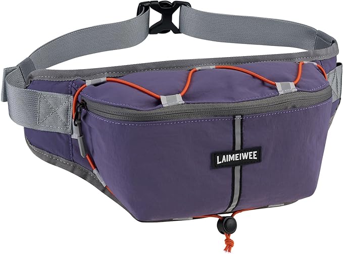 Fanny Pack for Women Men, Water-Resistant Travel Waist Pack with RFID Blocking, Wide Opening Crossbody Belt Bag for Phone, Passport, Small Hip Pack for Running, Hiking, Workout（Purple） by LighttoGoFreetoRoam
