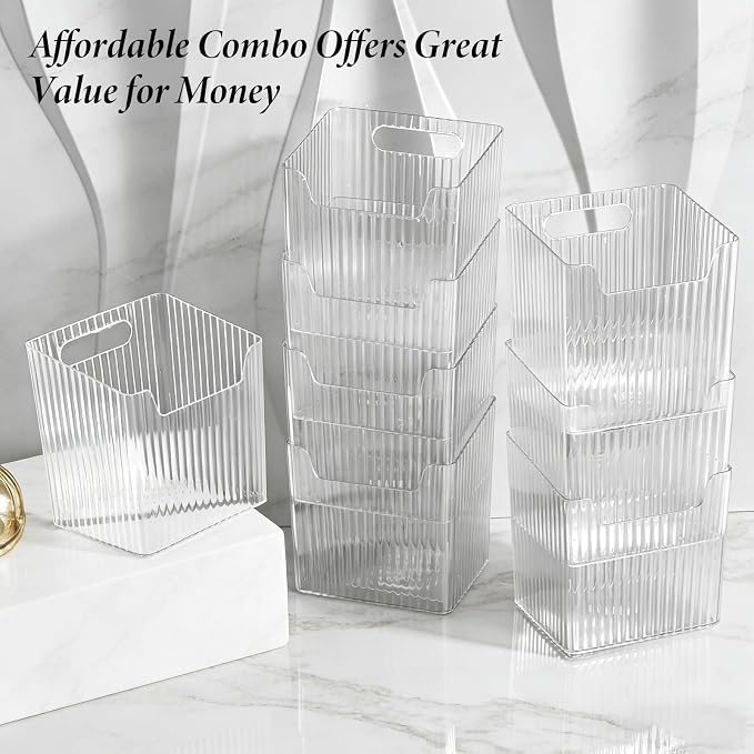 8 Pcs Plastic Cabinet Door Organizer Adhesive Clear - Image 3