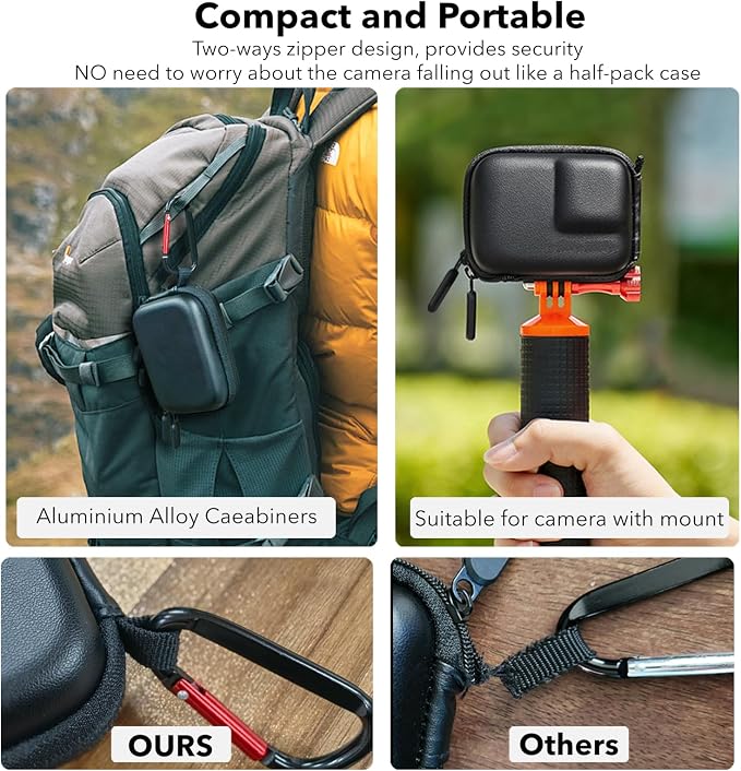 OSMO Action 5 Pro Accessories, PU Portable Mini Carrying Bag Case, Lens Screen Protectors (6 Pack) Comatible with DJI Osmo Action 5 Pro, Rubber Lens Cap Cover for DJI Action Camera - Image 9