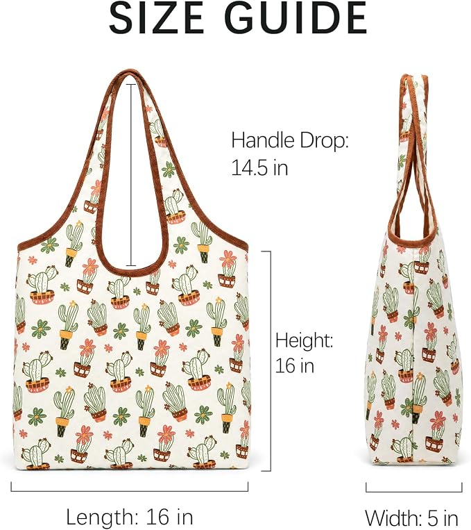 Montana West Foldable Canvas Tote Bag for Women Large Shoulder Bag with Built-In Zip Pouch - Image 4
