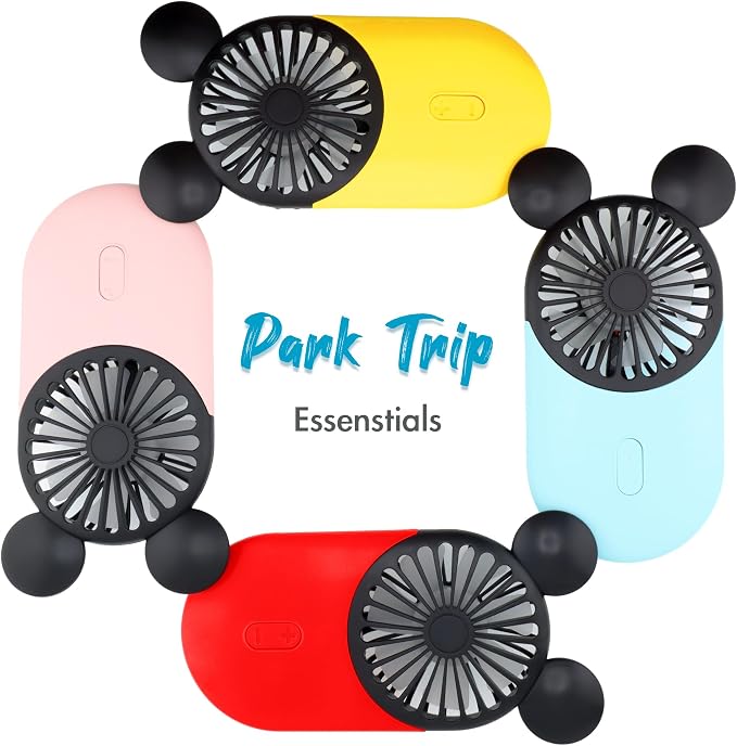 Cute Handheld Mini USB Fan, Rechargeable Portable Fan, 3 Adjustable Speeds and Wearable Accessories, Pocket Size for Indoor Or Outdoor Activities (Red) | 3-Speed Strong Airflow Rechargeable Lightweight USB Fan for Travel/Concerts/Cruise/Theme Parks/Spo... - Image 6