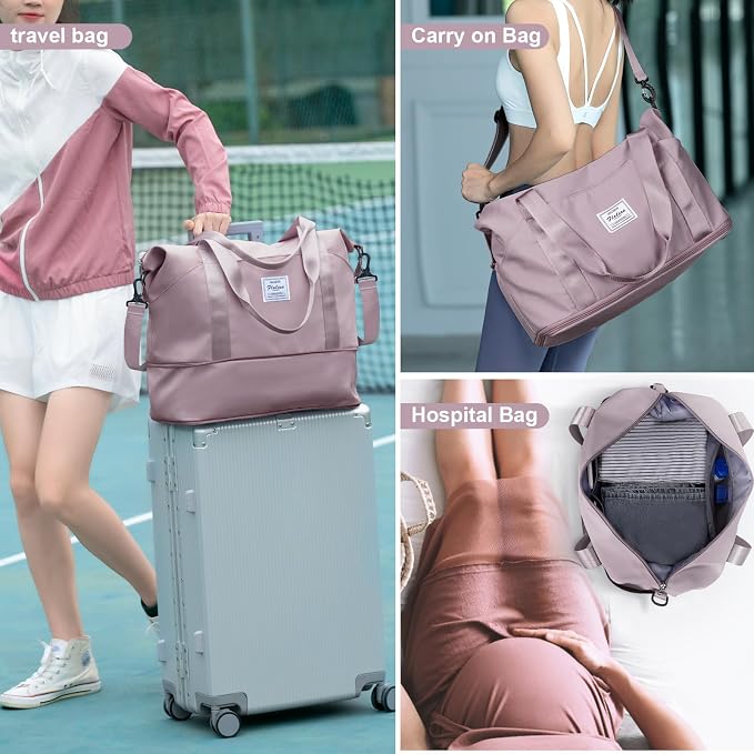 Travel Duffel Bag, Sports Tote Gym Bag, Shoulder Weekender Overnight Bag for Women - Image 7