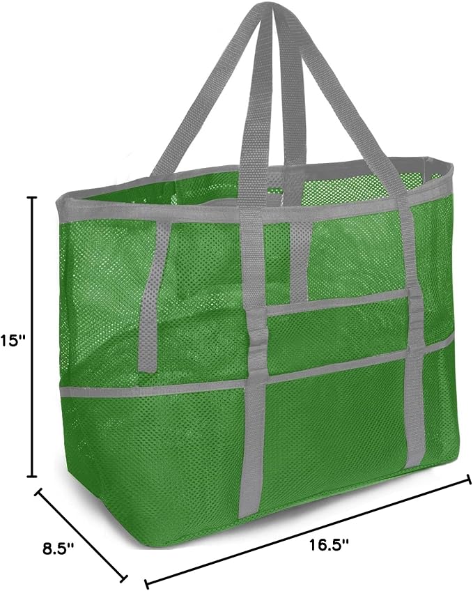 SRISE Mesh Beach Bag - Large Beach Tote Bag for Family Beach Bag for Toys & Vacation Essentials - Image 8