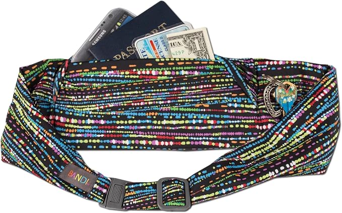 BANDI Plus Size Fanny Pack for Women - Travel-Ready Pocket Belt with Secure Hidden Money & Running Belt for Phone, Passport, Keys, & Medical Devices, Adjustable Fit, Comfortable (Confetti) - Image 6