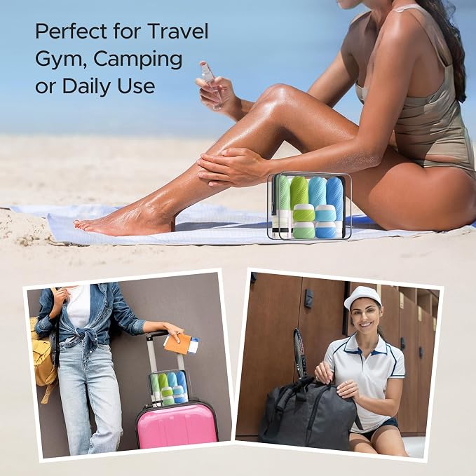 LitBear 23 Pack TSA Approved Travel Bottles for Toiletries, Leak Proof | 3 oz Refillable Travel Size Containers Kit with Silicone Squeezable Bottles Jars for Shampoo Lotion Conditioner, in Clear Bag - Image 7