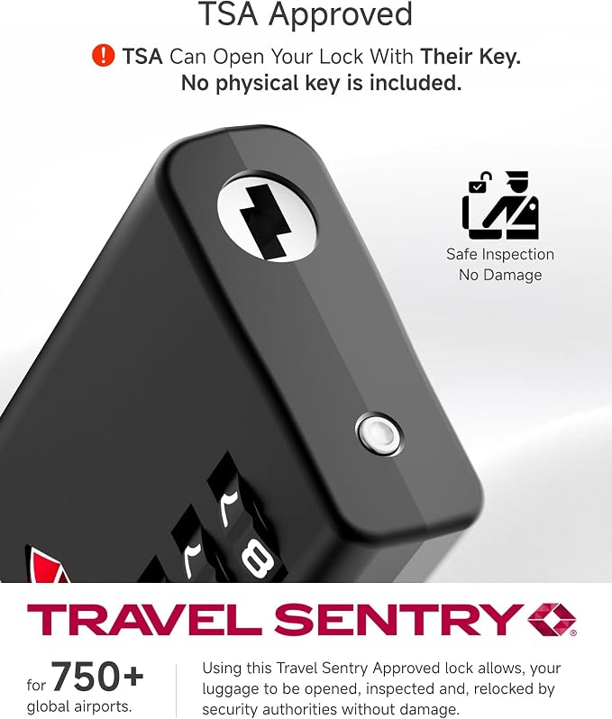 LUGGEX TSA Locks for Luggage, Luggage Locks TSA Approved (Black,2) | One-Button Reset & Cut-Resistant Combination Lock in Gift-box, Gym Lock & Suitcase Lock for Travel,Bag,Case - Image 7