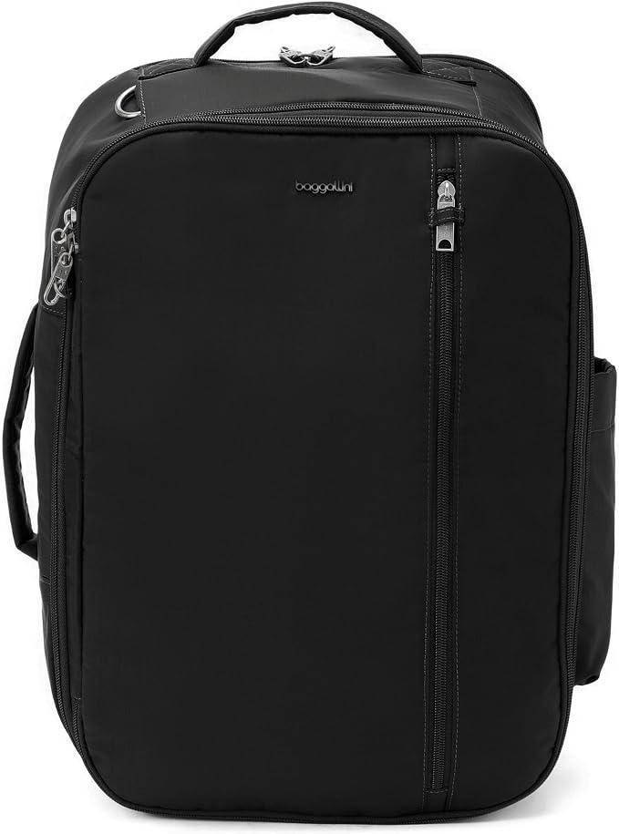 Securtex® Classic Anti-Theft Convertible Travel Backpack - 11x17” Carry-On, Fits 16” Laptop, Locking Zippers, Expandable by baggallini