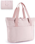 BAGSMART Tote Bag for Women, Foldable Tote Bag With Zipper Travel Shoulder Bag Handbag for Work by BAGSMART