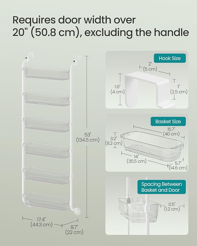SONGMICS 6 Tier Pull Out Spice Rack for inside Cabinets, Steel | Spice Organizer, Slide Out Cabinet Organizer, PET Plastic, Matte White, GLORA Collection UKCS046WG01 - Image 7