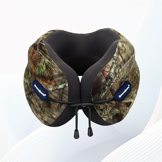 Season Guard Travel Neck Pillow for Airplane Car Flight - Dual-Core Memory Foam Pain Relief Pillows for Sleep - Best Traveling Essential Accessories for Rest - Head Cushion for Women Adult Kids - Image 7