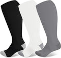 LEVSOX Plus Size Compression Socks Wide Calf Men&Women 20-30 mmhg Knee High Support Socks for Medical, Nurse, Diabetic by Levsox