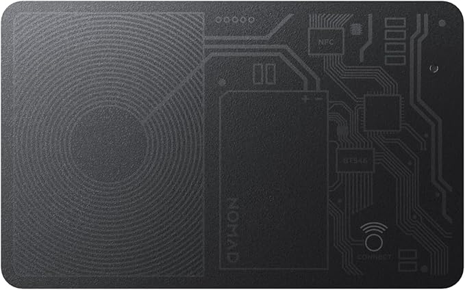Nomad Tracking Card Carbide, Slim Card Tracker with IPX7 Waterproof and Dust Proof Card Tracker for Wallet & Luggage, 5 Months GPS Tracker Long Battery Life, Rechargeable, Compatible with iOS Only by Unknown