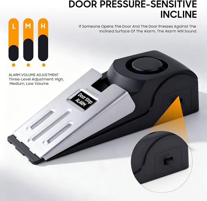 Upgraded Door Stopper Alarm - 120dB Loud Anti-Theft Security Alarm for Home, Travel & Apartments (Battery Included, 1 Pack) - Image 5