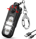 TECKNET Personal Safety Alarm 135dB with SOS Strobe Light for Women - Rechargeable& IPX4 Waterproof Running Lights with Clip On Torch & Low Battery Notice, Safety Siren for Travel Kids, Black by Tecknet