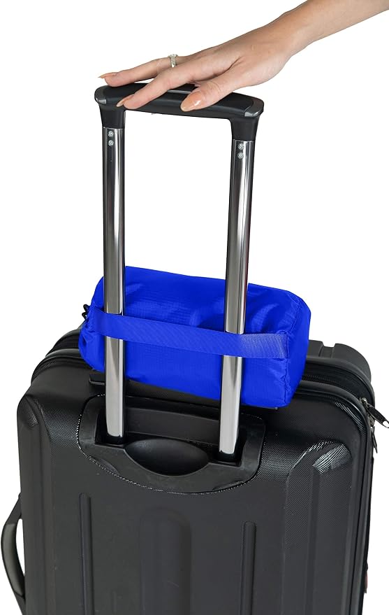 BlueHills Premium Soft Compact Travel Blanket Value Pack Set of 3 - Airplane Flight Blanket Throw in Soft with Luggage Belt Compact Pack Large Blanket for Travel Gray, Black and Royal Blue Color - Image 7