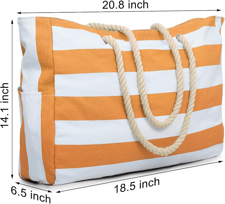 Becokan Beach Bags for Women Large Waterproof Beach Tote Bag Zipper Beach Bags Waterproof Sandproof Swim Pool Bag Large Tote - Image 6