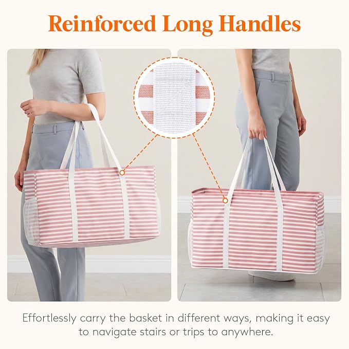 Lifewit Extra Large Tote Bag, Reusable Grocery Bags with Metal Wire Frame and Handles - Image 6