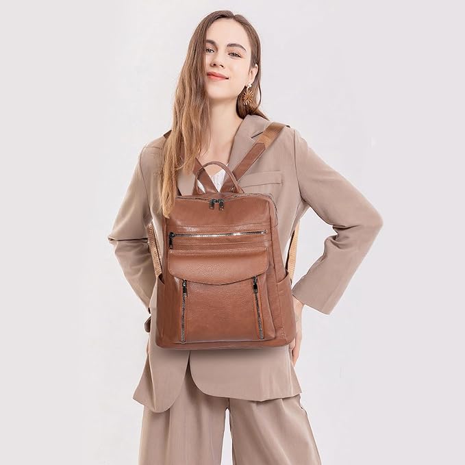 GAEKEAO Backpack Purse for Women PU Leather Anti-theft Backpack Ladies Convertible Large Travel Designer Fashion Shoulder Bag - Image 2