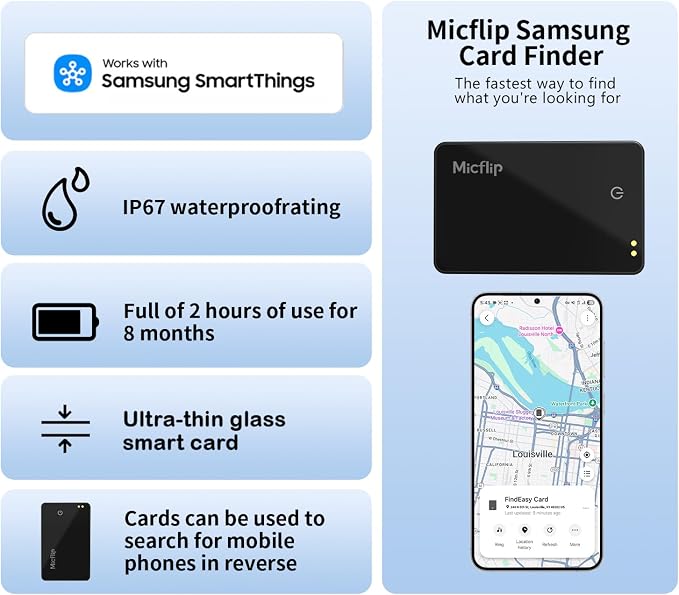 Wallet Tracker Card (Samsung Only), Works with Samsung SmartThings | 0.08in ultra-thin rechargeable, Samsung certified,premium smooth glass surface, ideal for wallets, passports, luggage & keys - Image 7