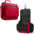 VENTURE 4TH Hanging Travel Toiletry Bag, 18 Compartments - Red | Hangs on rails, hooks or doors; stands upright. Removable TSA pouch. Water-resistant Nylon 290D Twill, reinforced stitching. by VENTURE4TH