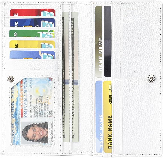 GOIACII Wallets for Women RFID Blocking Ultra Slim Leather Credit Card Holder Clutch - Image 4