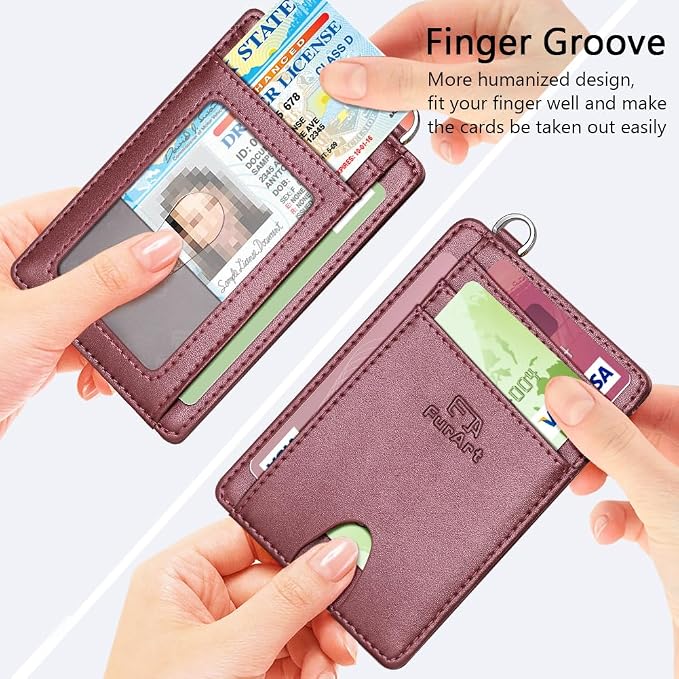 FurArt Slim Minimalist Wallet RFID Credit Card Holder for Men | slim minimalist compact rfid id window thin - Image 3