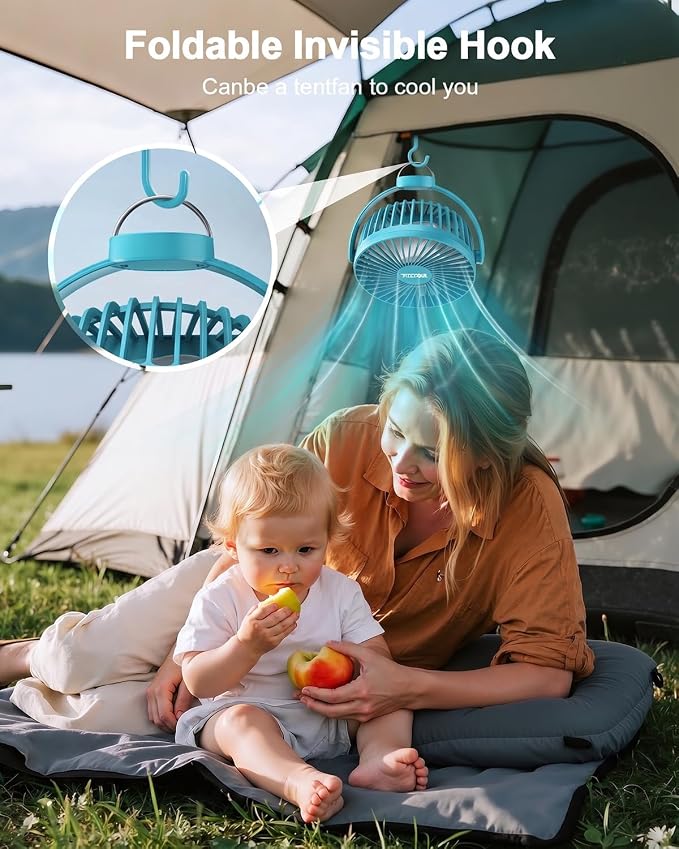 FRIZCOL Portable Stroller Fan, Use As Power Bank, 65H 12000mAh Battery Operated Fan Flexible Tripod Baby Car Seat Fans with Timming, Personal Mini Handheld/Desk/Small Clip On Fans For Stroller - Image 8