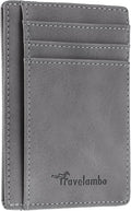 Travelambo Slim Wallet Front Pocket Minimalist Leather RFID Blocking Medium Size by Travelambo