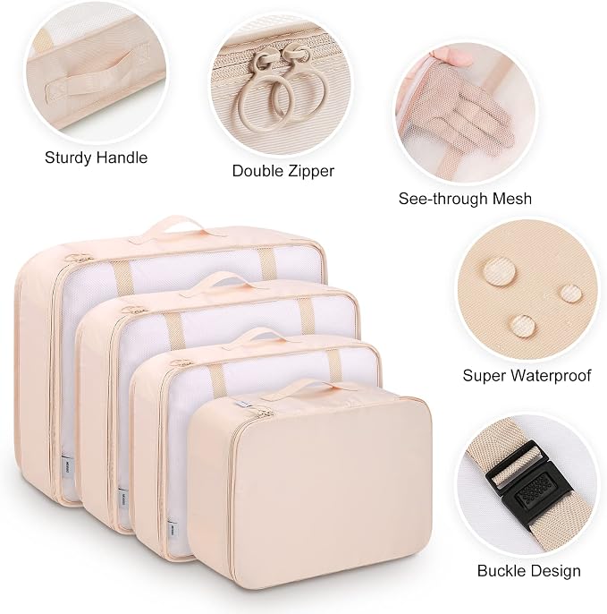 Mossio 9 Set Packing Cubes with Shoe Bag & Electronics Bag - Luggage Organizers Suitcase Travel Accessories - Image 4