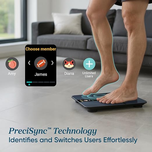 Etekcity Smart Scale for Body Weight and Fat, BMI, FSA Eligible, Black | HSA Eligible, Digital Scale for BMI, Muscle Mass and Body Composition, with Apple Health, TFT Display, Tempered Glass - Image 7
