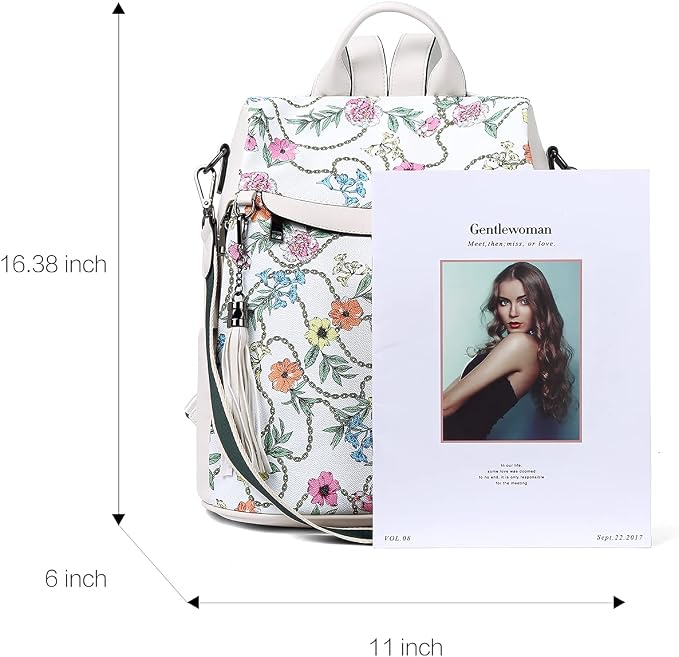Telena Backpack Purse for Women, PU Leather Anti Theft Travel Purse Shoulder Bags with Tassel - Image 3