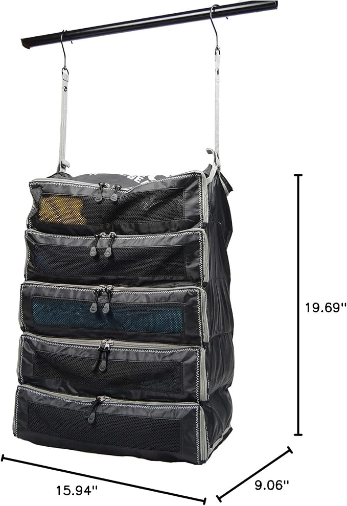 Hanging Suitcase Organizer - Our XL Hanging Luggage Organizer Perfectly Fits Any Suitcase - Our Packing Cubes For Travel Use Mesh Windows to Make Finding Any Outfit Easy (Black, XL) - Image 2