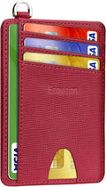 Slim Minimalist Front Pocket Wallet, RFID Blocking Credit Card Holder Wallet with Detachable D-Shackle for Men Women by Ecovision