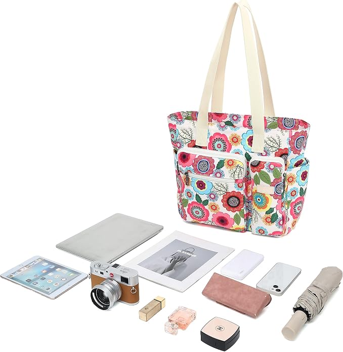 Women Tote Bag With Muti-Pockets,Lightweight Shoulder Bag,Large Capacity Handbag for Travel, Work, Gym - Image 2