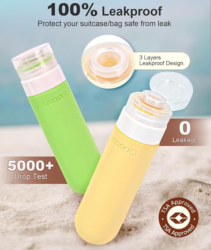 20 Pack Travel Bottles for Toiletries, Original Patented, TSA Approved Travel Size Containers, Leak Proof Silicone Shampoo and Conditioner Bottles Women & Men, Airplane Cruise Essentials, Multi - Image 3