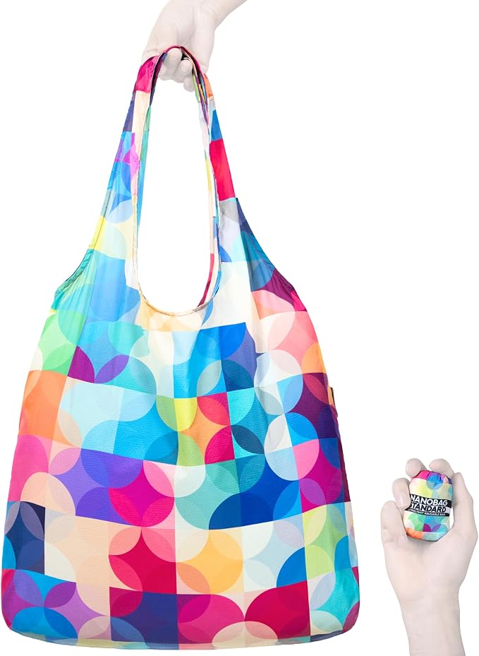 Nanobag Standard 19L Tote Foldable Packable Reusable Grocery Shopping Bag | 0.9 oz Premium Portable Collapsible Ultralight Pocket-Sized for Everyday Use & Travel by Nanobag