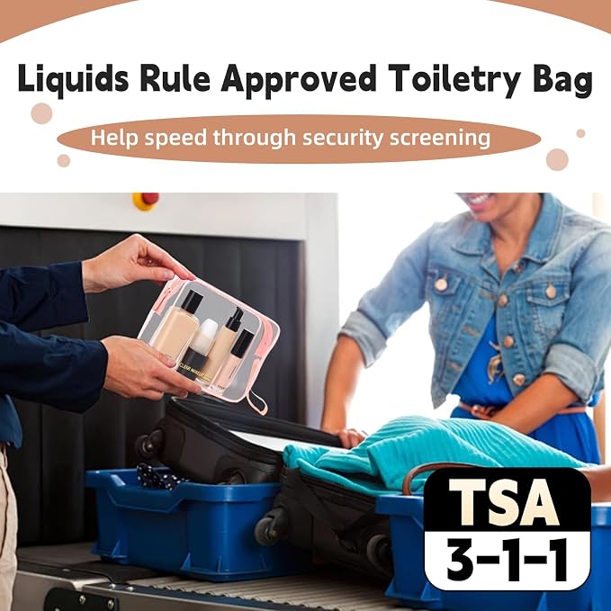 Icramsy Clear Makeup Bag,2 Pack TSA Approved Toiletry Bag Tfor Women & Men | Portable Handheld Design, Waterproof, Airport Airline Compliant, Clear Toiletry Cosmetic Bag - Image 5