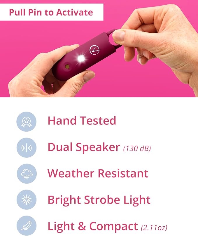 Vantamo Personal Alarm for Self Defense with Low Battery Notice, Strobe Light & Extra Loud 130 dB Double Speakers Safety Keychain Set for Women, Rechargeable Panic Button for Womens Self Defense - Image 6