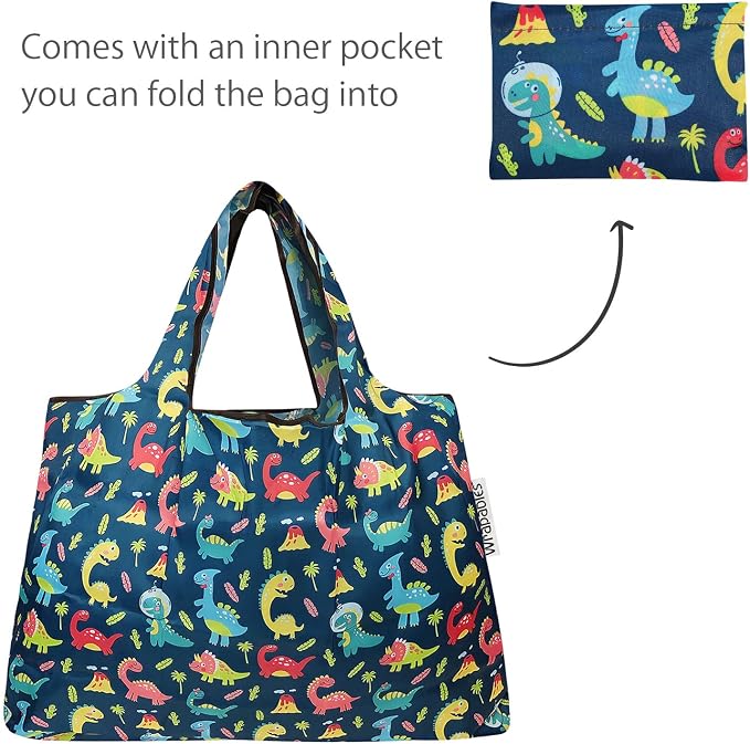 allydrew Large Foldable Tote Nylon Reusable Grocery Bags - Image 6
