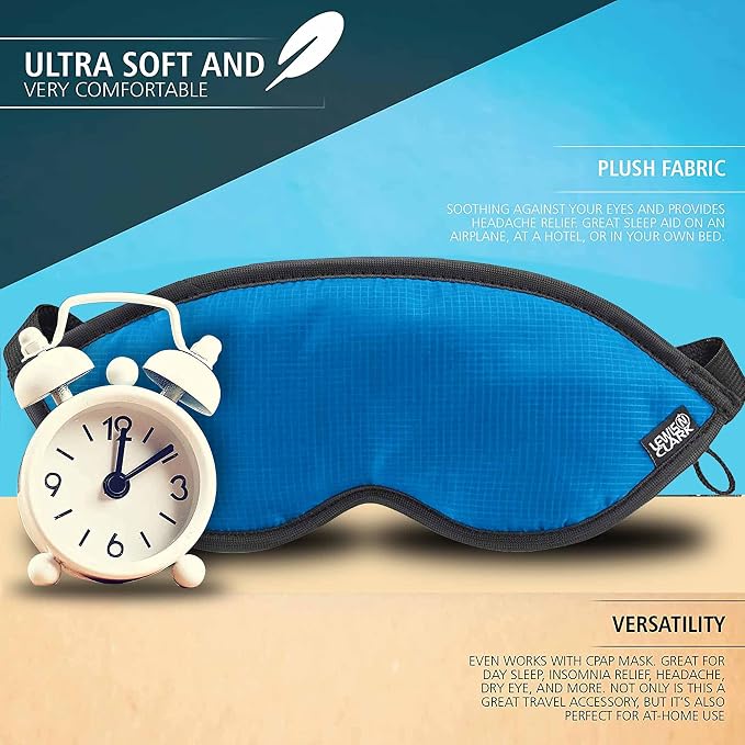 Lewis N. Clark Comfort Sleep Mask | Eye Mask for Travel | Comfortable & Breathable | Light Blocking & Adjustable | Light Blue - Image 5