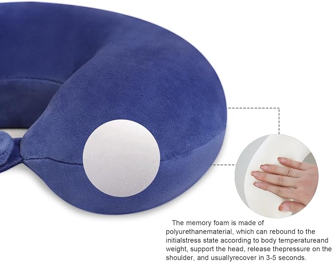 Travel Pillow Neck Pillow for Airplanes Memory Foam Neck Pillow for Traveling, Car, Home, Flight Portable Pillow for Sleeping Provide Head Neck Support Rest - Image 5
