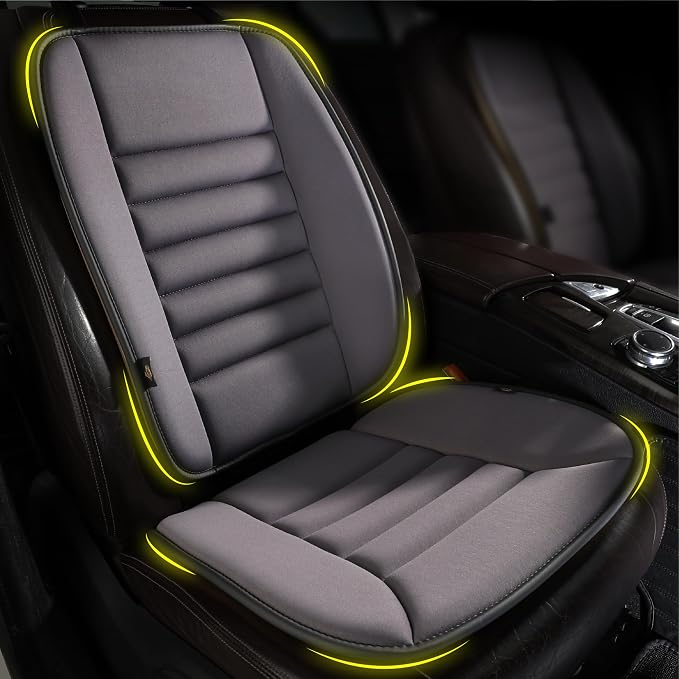kingphenix Car Seat Cushion with Back Support Pillow, Memory Foam, Grey | Memory Foam Car Cushion for Long Driving, Truck, Office Chair, Tailbone and Lower Back Support by kingphenix
