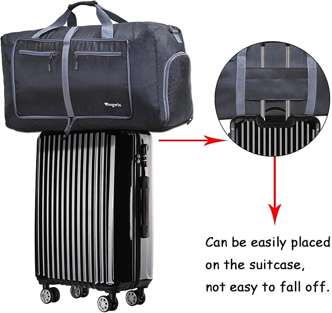 Woogwin Travel Duffel Bag Large Foldable Waterproof Overnight Bag for Beach Swim Bags Pool Sports Gym - Image 3