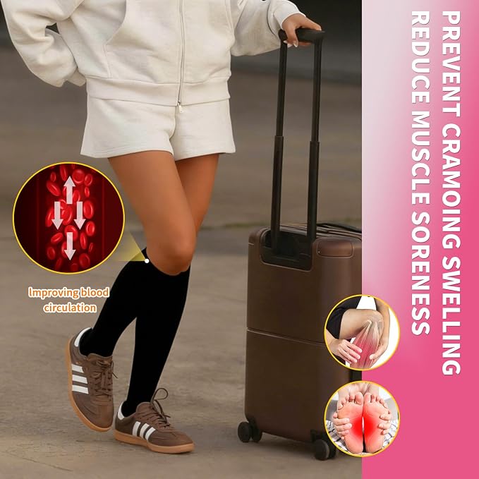 Sooverki Compression Socks for Women & Men 6 Pairs is Best Supportive Knee High Stockings for Circulation, Travel, Nurses - Image 5