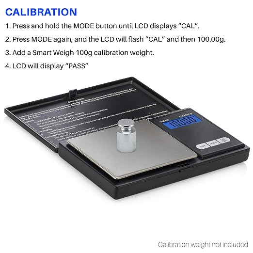 Smart Weigh SWS100 Digital Pocket Scale – 100g x 0.01g High Precision Scale for Reloading, Jewelry, Gems, and Medicine – Backlit LCD, Battery Included, Black - Image 5