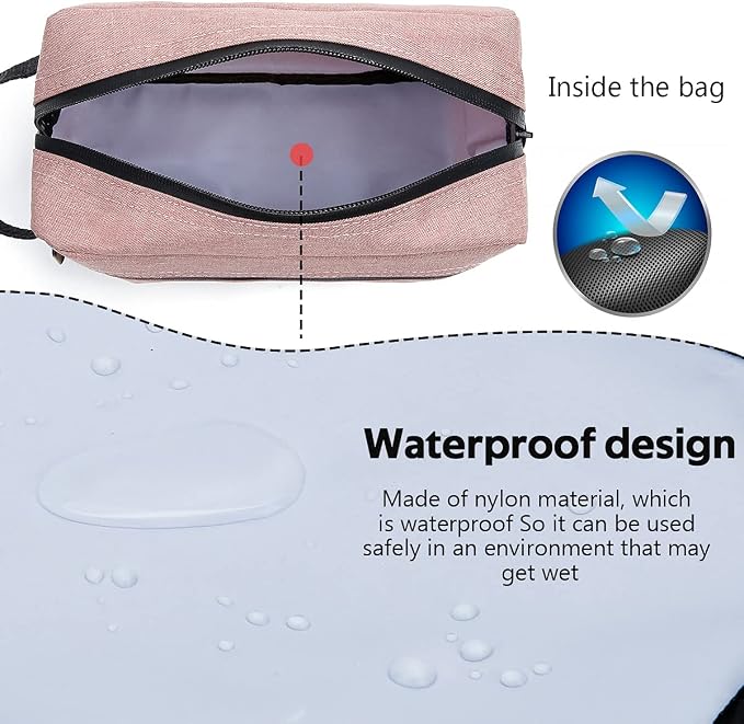 Travel Toiletry Bag for Women and Men, Water-resistant Shaving Bag for Toiletries Accessories, Foldable Storage Bags with Divider and Handle for Cosmetics Toiletries Brushes Tools - Image 2
