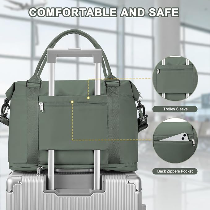 Travel Duffel Bag, Sports Tote Gym Bag, Shoulder Weekender Overnight Bag for Women - Image 4