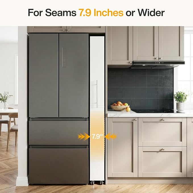 Tribesigns 73" Tall Slim Storage Cart on Rubber Wheels, 7-Tier Narrow Pantry Cabinet, Rolling Skinny Spice Rack Organizer Next to Fridge, Wooden Pull-Out Storage Shelf for Kitchen Small Spaces, White - Image 8